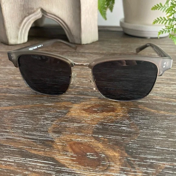 Cole Haan Mens Polarized Sunglasses Partial Frame Matte Grey Accessories - Picture 5 of 15